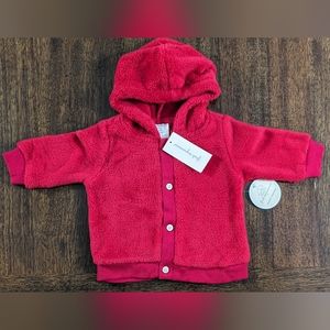 NWT First Impressions Baby Boy and Baby Girls Cherry Red Hooded Fleece Jacket